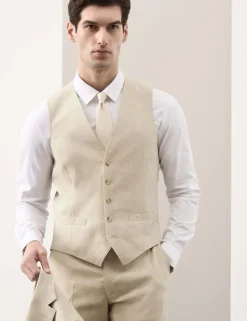 Italian Performance Linen Blend Waistcoat