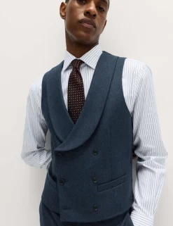 Italian Wool Blend Double Breasted Waistcoat