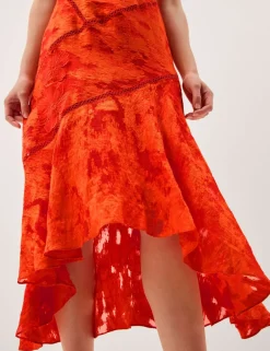 Jacquard Floral Midi Tea Dress