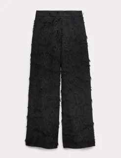 Jacquard Fringe Wide Leg Trousers