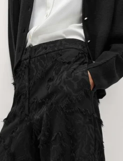 Jacquard Fringe Wide Leg Trousers