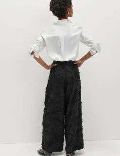 Jacquard Fringe Wide Leg Trousers