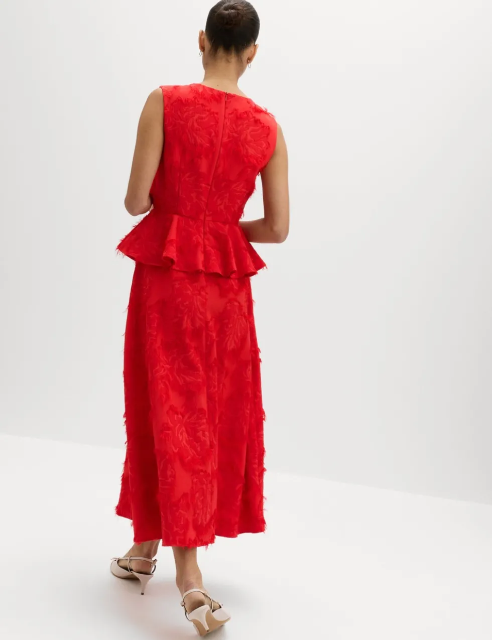 Jacquard Midaxi Waisted Dress