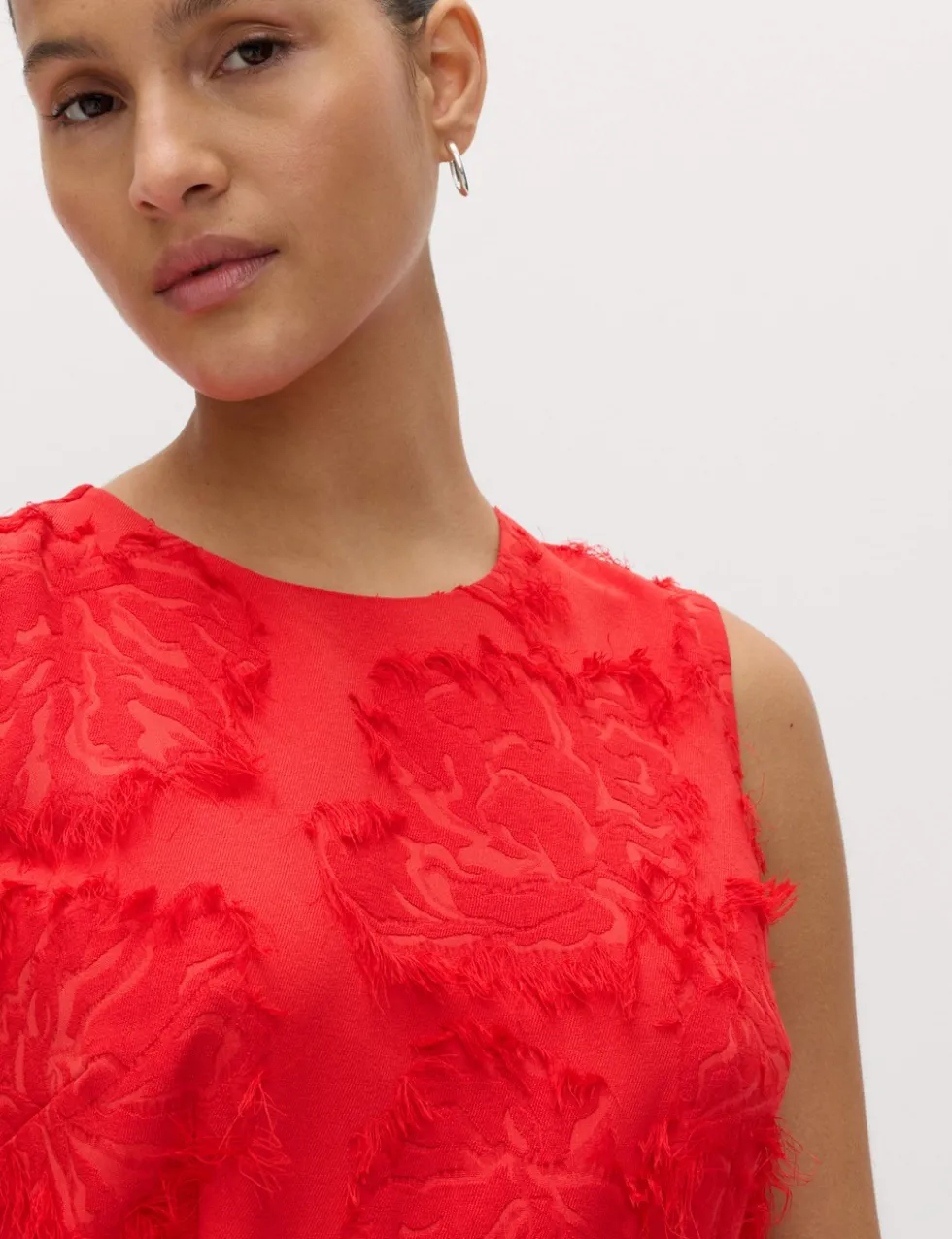 Jacquard Midaxi Waisted Dress
