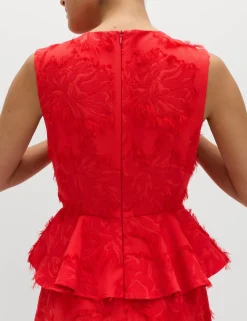 Jacquard Midaxi Waisted Dress