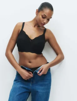 Jasmine Lace Trim Non Wired Bralette F+
