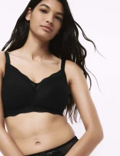 Jasmine Lace Trim Non Wired Bralette F+