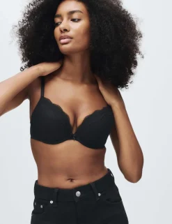 Jasmine Lace Wired Push Up Plunge Bra (A-E)