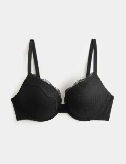 Jasmine Lace Wired Push Up Plunge Bra (A-E)