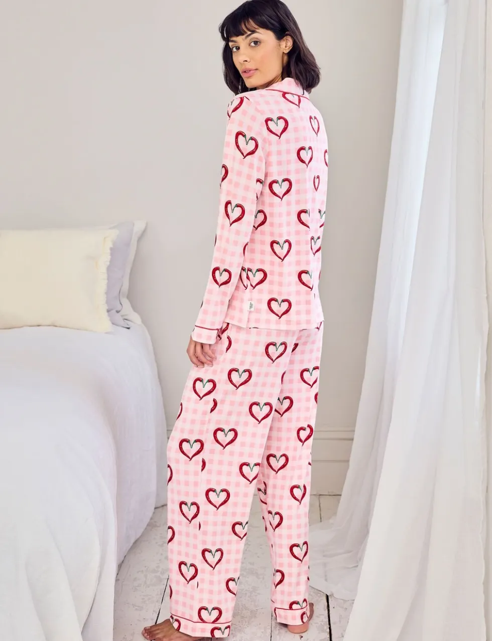 Jersey Chilli Heart Print Pyjama Set