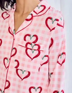 Jersey Chilli Heart Print Pyjama Set