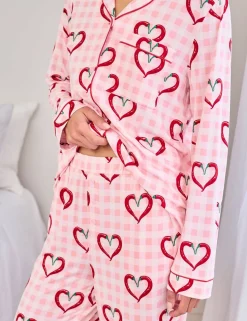 Jersey Chilli Heart Print Pyjama Set