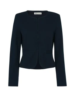 Jersey Collarless Cropped Jacket