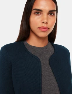 Jersey Collarless Cropped Jacket