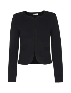 Jersey Collarless Cropped Jacket