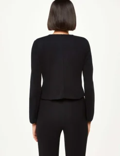Jersey Collarless Cropped Jacket