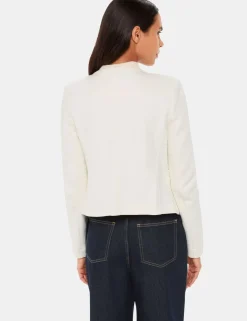 Jersey Collarless Cropped Jacket