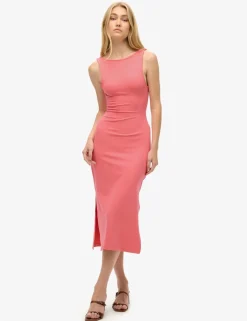 Jersey Cut Out Detail Midi Bodycon Dress