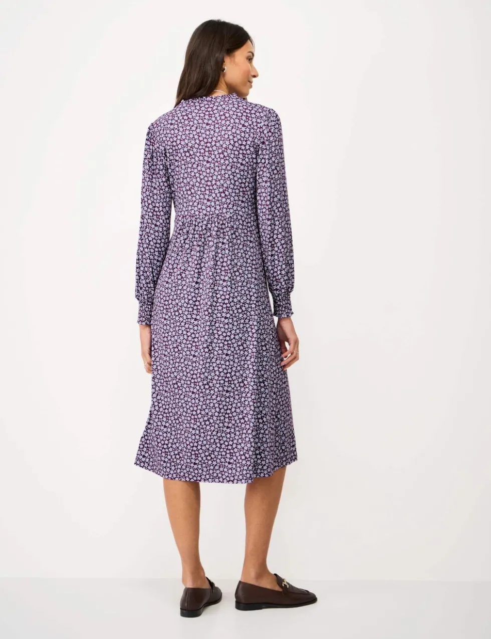 Jersey Ditsy Floral Midi Tea Dress
