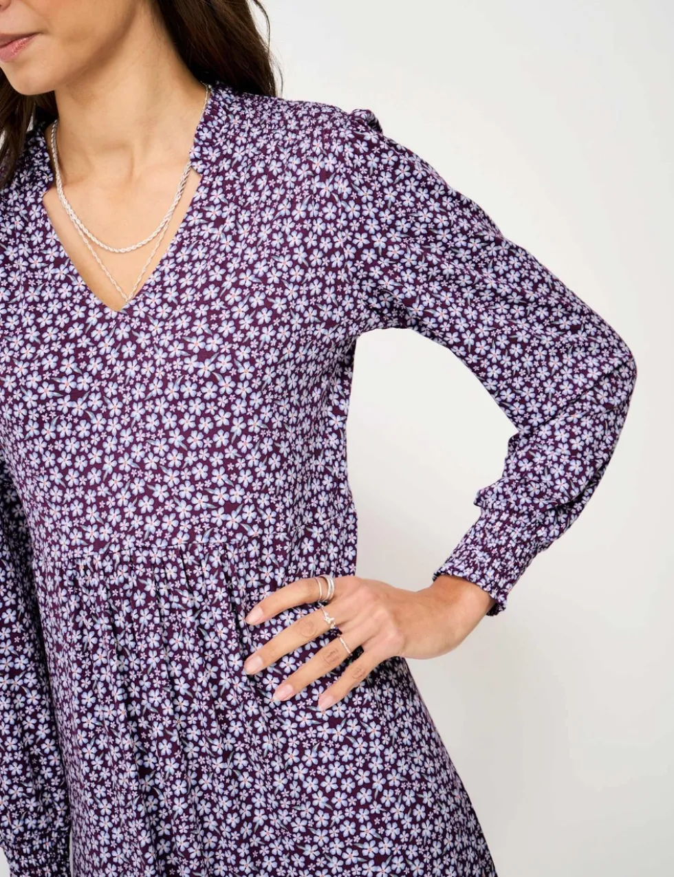 Jersey Ditsy Floral Midi Tea Dress