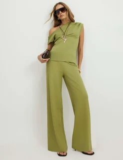 Jersey Elasticated Waist Wide Leg Trousers