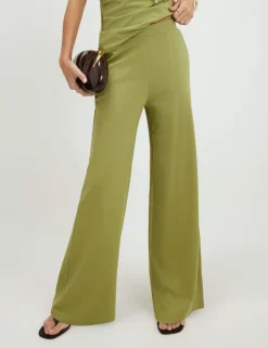 Jersey Elasticated Waist Wide Leg Trousers