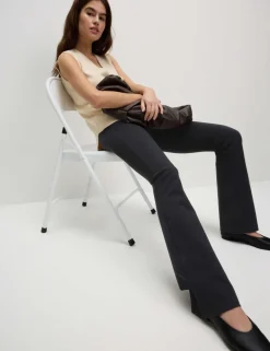 Jersey Elasticated Waist Flared Trousers