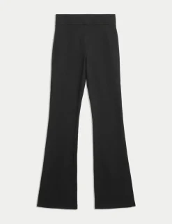 Jersey Elasticated Waist Flared Trousers