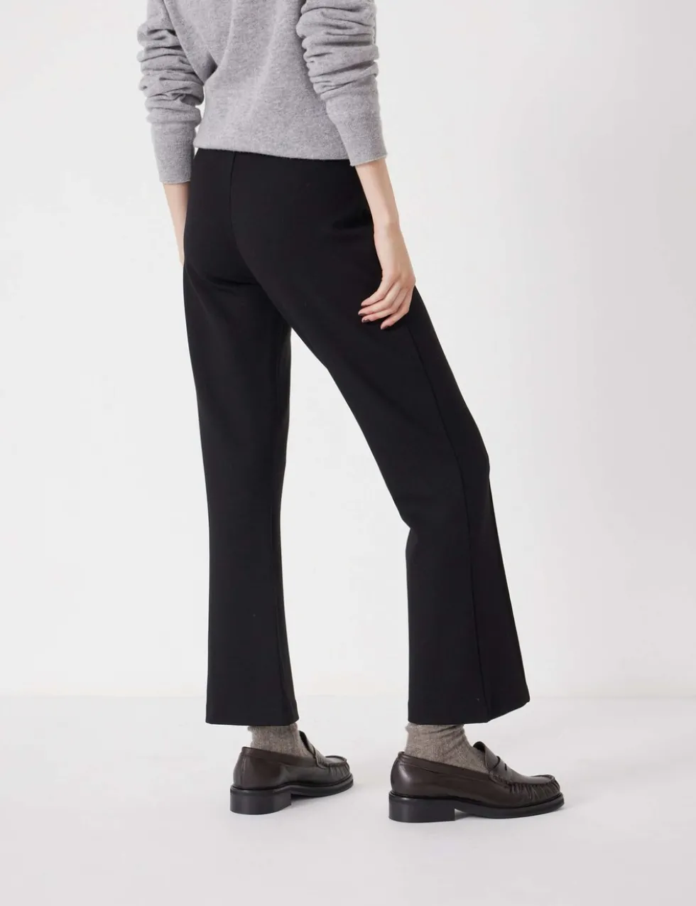 Jersey Flared Cropped Trousers