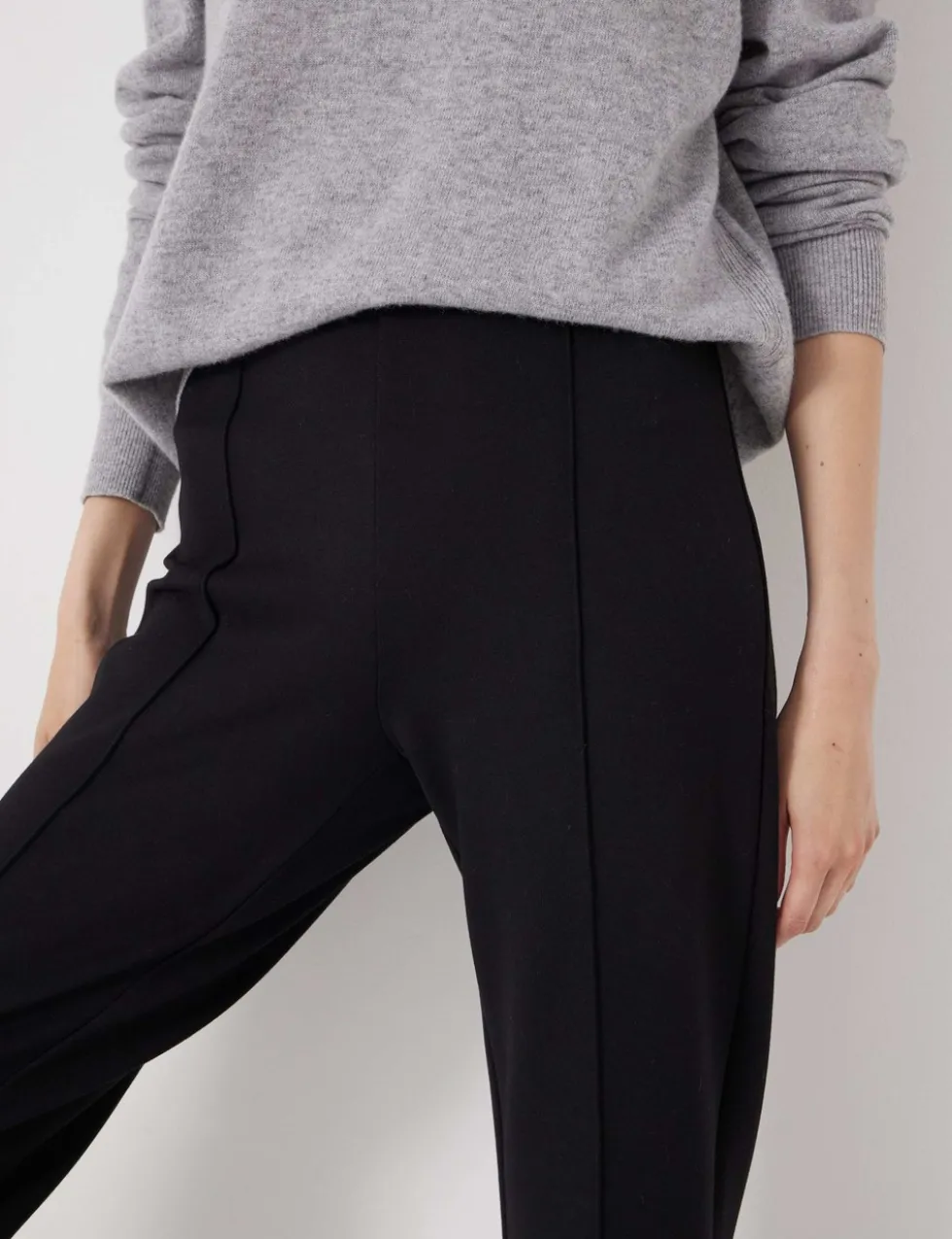 Jersey Flared Cropped Trousers
