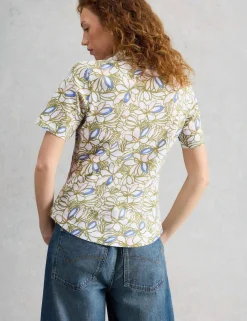 Jersey Floral Collared Shirt