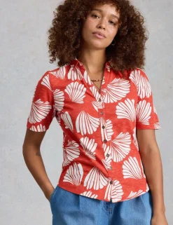 Jersey Floral Collared Shirt