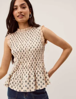 Jersey Floral High Neck Blouse