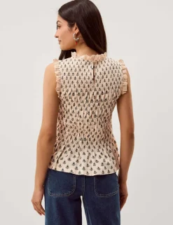 Jersey Floral High Neck Blouse