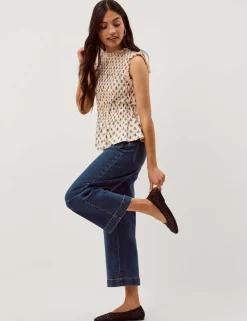 Jersey Floral High Neck Blouse