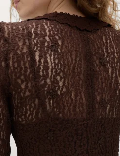 Jersey Floral Lace Midaxi Bodycon Dress