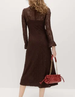 Jersey Floral Lace Midaxi Bodycon Dress