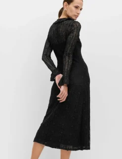Jersey Floral Lace Midaxi Bodycon Dress