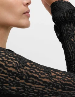 Jersey Floral Lace Midaxi Bodycon Dress