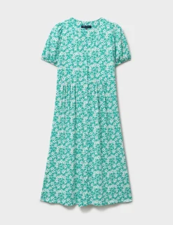 Jersey Floral Midi Tea Dress