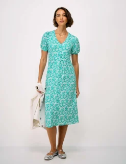 Jersey Floral Midi Tea Dress