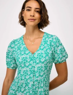 Jersey Floral Midi Tea Dress