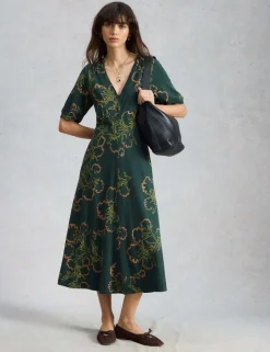 Jersey Floral Midi Tea Dress