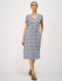 Jersey Floral Midi Tea Dress
