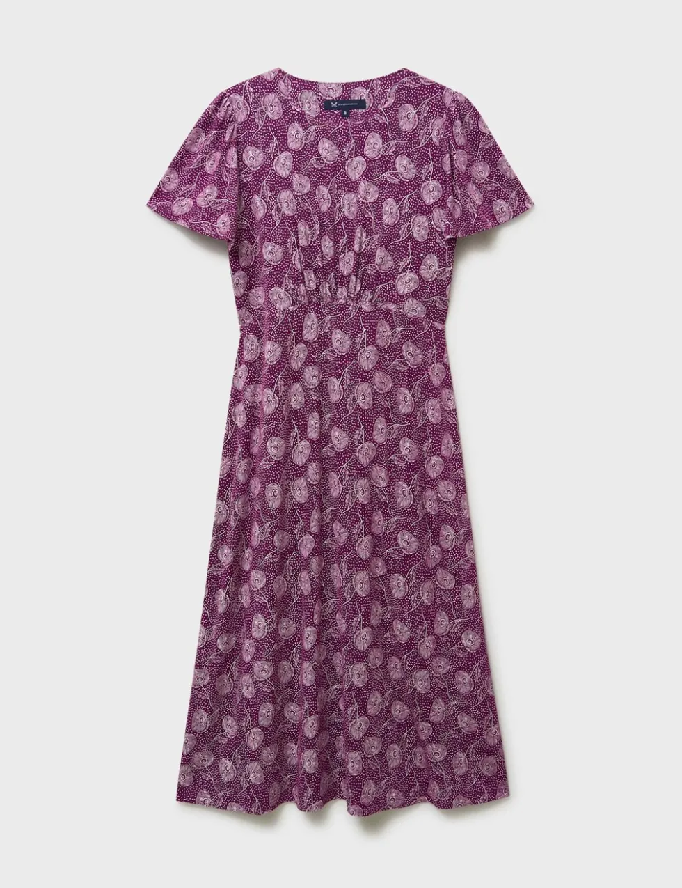 Jersey Floral Midi Waisted Dress