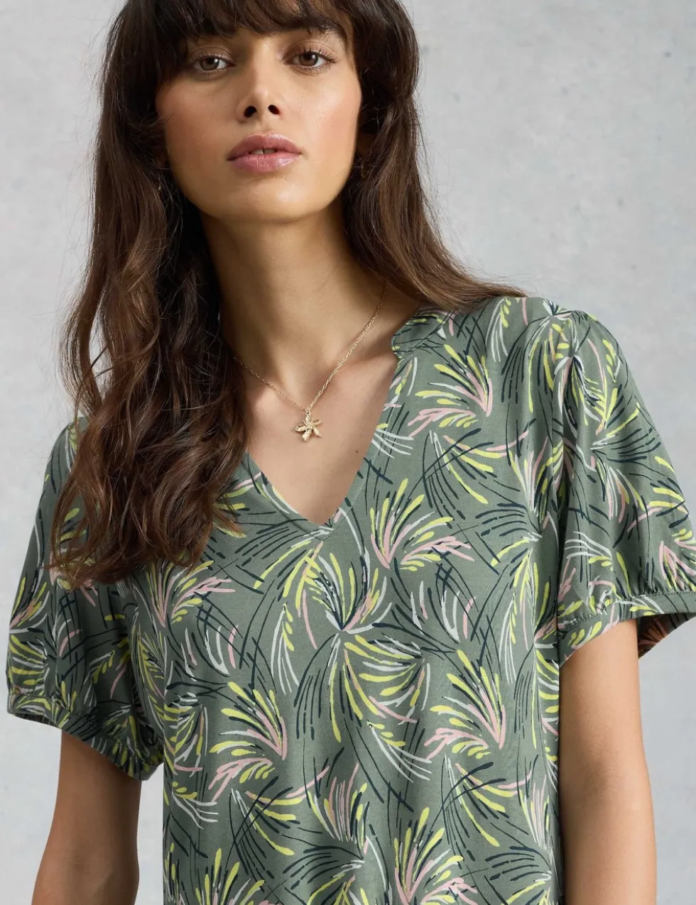Jersey Floral Midi Waisted Dress