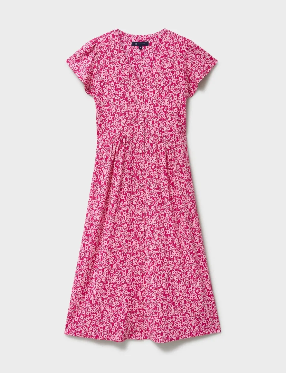 Jersey Floral V-Neck Midi Skater Dress