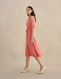 Jersey Geometric Knee Length Tea Dress