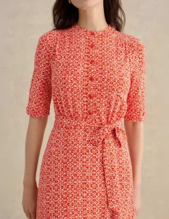 Jersey Geometric Knee Length Tea Dress