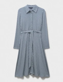 Jersey Geometric Knee Length Shirt Dress
